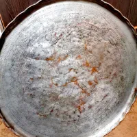 عتیقه مجمعه مسی بزرگ. قلمکاری