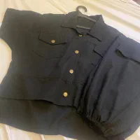 مانتو شلوار ست مشکی نو