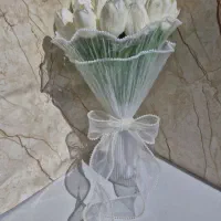 دسته گل عروس،گل لاله لمسی دسته گل عقد|گل مصنوعی|مراغه, |دیوار