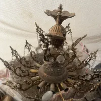 لوستر برنز با گوی های کریستال خارجی|لوستر و چراغ آویز|کرج, فاز ۳ گوهردشت|دیوار