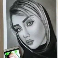 طراحی چهره سیاه قلم حرفه ای|تابلو، نقاشی، عکس|شهریار, شهریار|دیوار