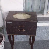جا قاشقی چوبی دو کشو و پایه دار|آب‌چکان و نظم‌دهنده ظروف|نیشابور, خط کاشمر|دیوار