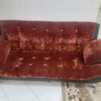 کاناپه راحتی چرم و مخمل سه نفره