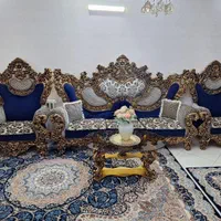 مبل سلطنتی  ورق طلا با پارچه ترک ۹نفره درحد نو