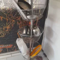 آبچکان چهارطبقه پایه دار چرخشی استیل