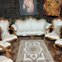 مبل کلاسیک 9نفره نونو چوب گردو مخصوص جهزیه عروس|مبلمان خانگی و میز عسلی|اصفهان, رهنان|دیوار