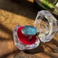 انگشتری خاص و کلکسیونی دُر زیر فیروزه خطی