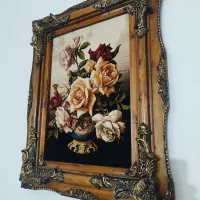 تابلو فرش با قاب چوبی بزرگ فروش فوری اقبالیه|تابلو فرش|قزوین, |دیوار