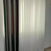 پرده حریر سفید با دکور توسی