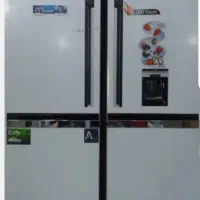 دو عدد ماشین لباسشویی اتومات با یک یخچال دوقلو