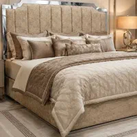 تخت دونفره شیک لمسه دوزی