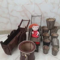 باکس چوبی گاری و گلدان|صنایع دستی و سایر لوازم تزئینی|ری, شهرک نظامی|دیوار