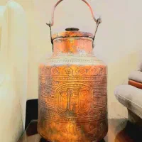ظرف مسی قاجاری موزه ای قلمدار مهردار آنتیک قدیمی|صنایع دستی و سایر لوازم تزئینی|تهران, قیام|دیوار