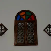 آیینه چوبی سنتی و شمعدان|آینه|گرگان, |دیوار
