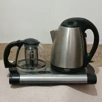 چای ساز استیل با قوری و زیره گرم نگه دارنده