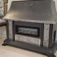 بخاری طرح شومینه رنگ طوسی