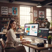 منشی خانم آژانس تبلیغاتی