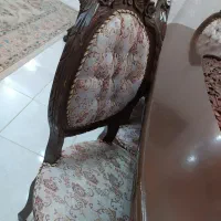 ناهارخوری هشت نفره چوب گردو تمام منبت|میز و صندلی غذاخوری|سنندج, |دیوار