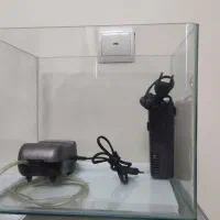 آکواریوم شیشه خم همراه لوازم
