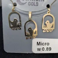 نیم ست طلای مینیمال. پلاک و گوشواره