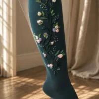 جوراب نقاشی و گلدوزی شده با کیفیت و گرماژ بالا