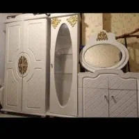 سرویس کمد ویترین میراینه تخت یکنفره باتشک کامل