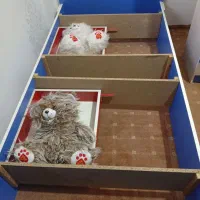 تخت دوقلو باکمد ایستاده رنگ آبی ملایم باتشک طبی|تخت و سرویس خواب|زیرآب, |دیوار