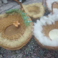 سبد چوبی حصیری|صنایع دستی و سایر لوازم تزئینی|یزد, |دیوار