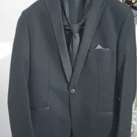 تک کت مجلسی و جلیقه و کراوات مشکی سایز 42 یا xL