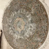 فرش گرد دستبافت گونه نقش برجسته۲*۲ ۴متری ۱۲۰۰شانه
