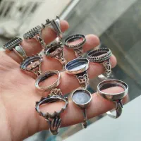 انگشتر نقره 925 ست عقیق  رکاب خالی نگین حکاکی سایز
