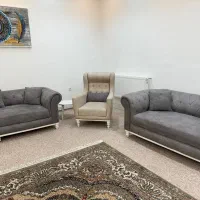 مبل۷نفره طوسی وکرم با ست میزناهارخوری چهارنفره|مبلمان خانگی و میز عسلی|دوگنبدان, |دیوار