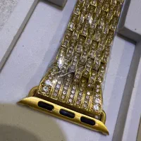 دو‌عدد بند اپل واچ طلایی نگین دار + بند سیلکونی|لوازم جانبی موبایل و تبلت|تهران, قاسم‌آباد|دیوار