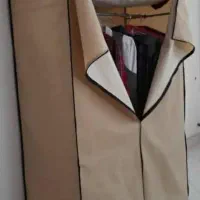 کمد پارچه برزنتی اسکلت فلزی رنگ زیتونی نخودی
