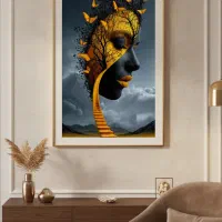 تابلو نقاشی رنگ روغن هدیه کادو تابلو چاپ چهره زن