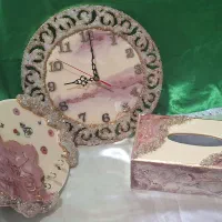 ست ساعت . جا دستمالی.  جاکلیدی دیواری
