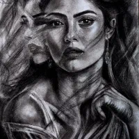 سفارش طراحی چهره با زغال یک اثر هنری منحصربه فرد