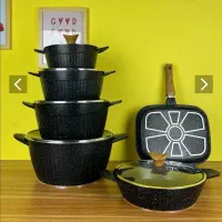 سرویس قابلمه چدن گرانیت ۱۲ پارچه تانی آکبند