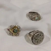 انگشترنقره موزونایت الماس روسی بارکاب دست‌ساز نفیس