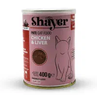 کنسرو غذای گربه برند شایر طمع مرغ و جیگر