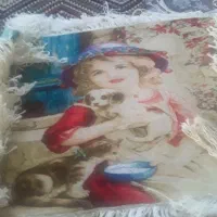 تابلوفرش دختر گربه باز