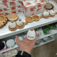 نمکدان سرامیک با زیر چوبی|ظروف سرو و پذیرایی|مشهد, نوید|دیوار