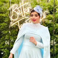 لباس سنگدوزی شده ابی اسمانی