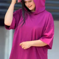 تیشرت باکسی کلاهدار