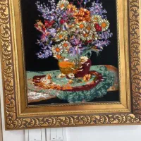 تابلو فرش گل وگلدان|تابلو فرش|قم, آزادگان|دیوار