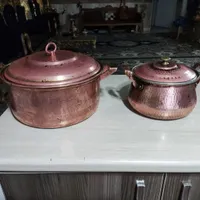 دو عدد قابلمه مسی و جا میوه ای و جا شیرینی برنز|ظروف پخت‌وپز|شهریار, |دیوار