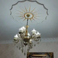 یه جفت لوستر برنجی هشت لامپی