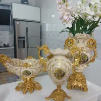 دو عدد گلدان بهمراه میوه خوری بزرگ