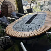 میز آتشکده cnc بیضی دورترمو ویلایی/روف گاردن|میز و صندلی غذاخوری|تهران, دهکده المپیک|دیوار