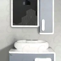 فول‌ست روشویی کابینت رنگ سفید طوسی